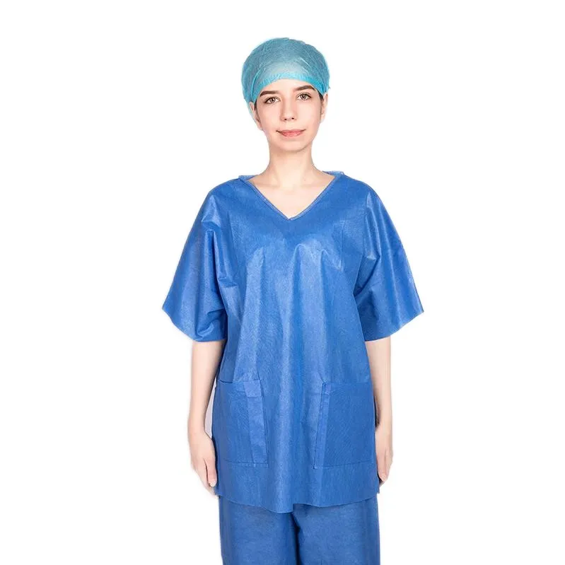 Unisex SMS Disposable Scrubs Hospital Uniforms Nursing Scrub Suit Medical Nonwoven Scrub Suit