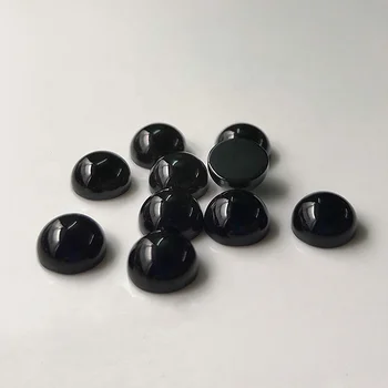 6mm natural loose black cabochons round onyx