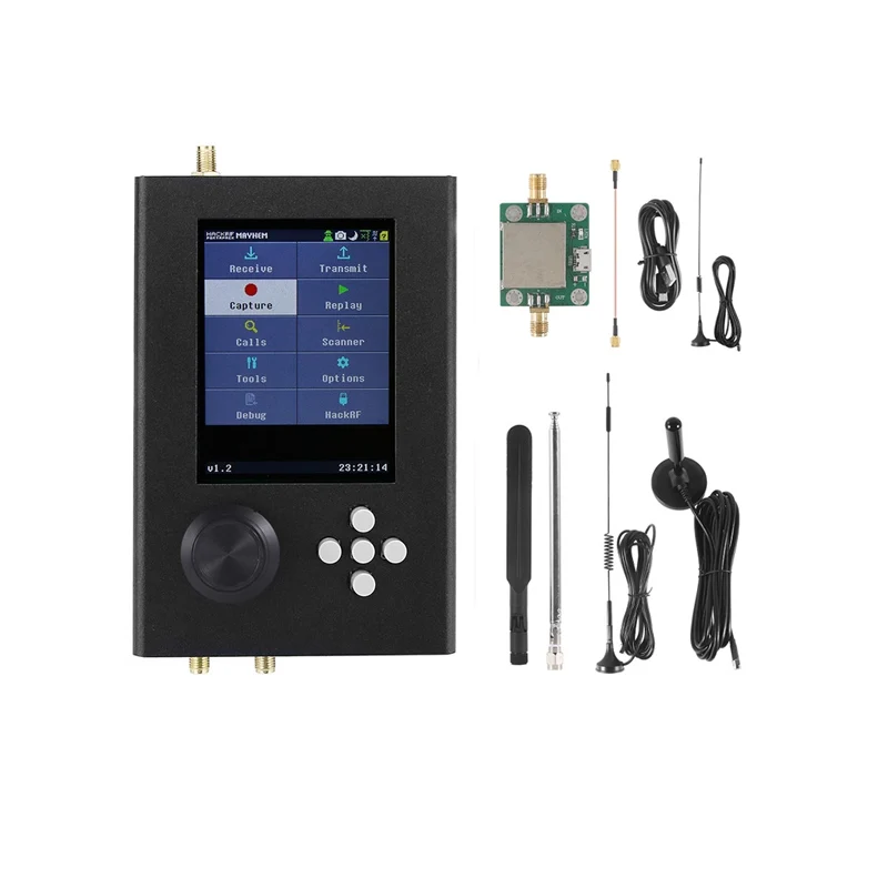 Hack RF Portapack H2 plus アンテナセット(6種) SDR Hackrf One with Portapack H2 - 1mhz-6ghz Radio Kit