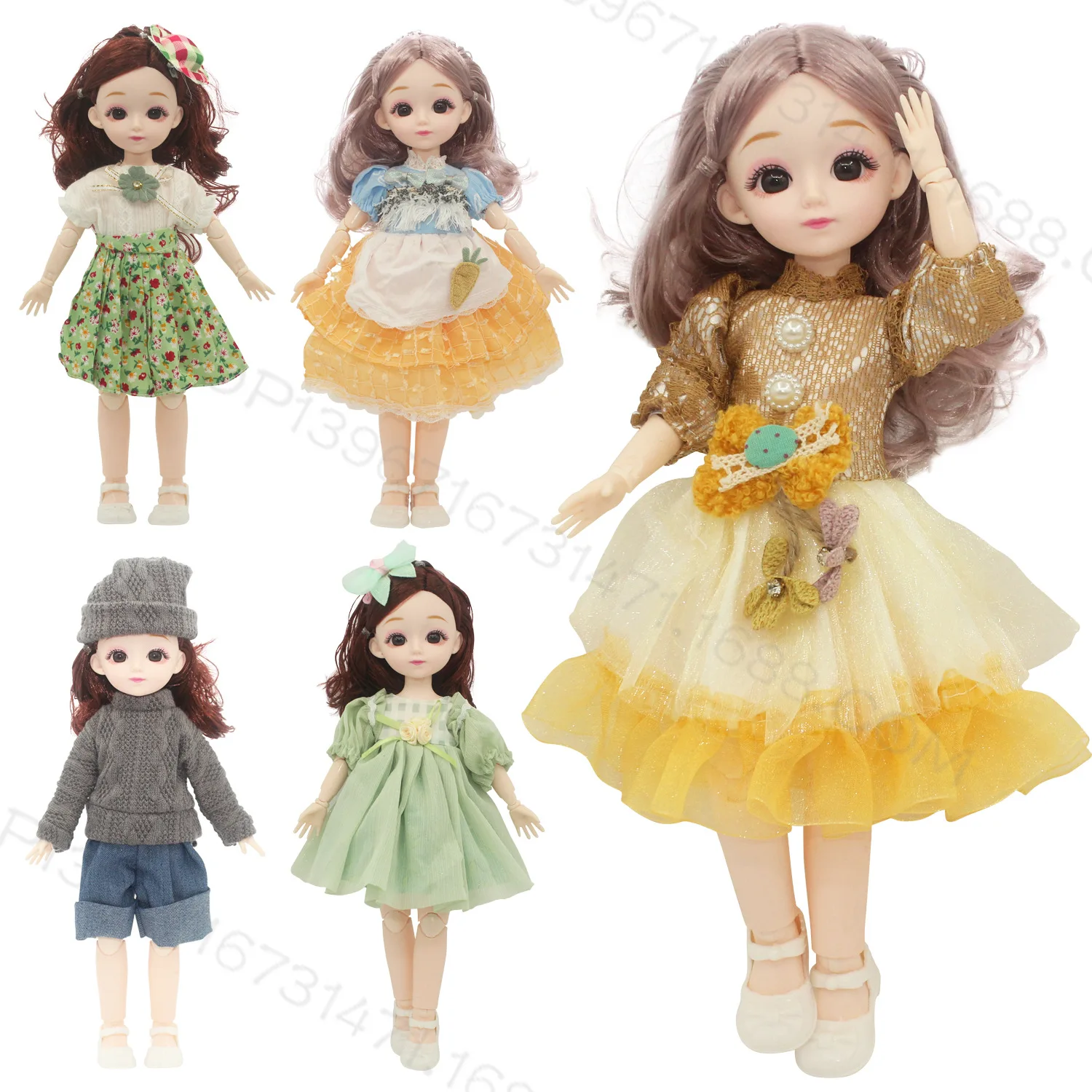 2023 New 30cm 12-inch Cute Dress-up Doll Fat Cute Wind 3d True Eye Bag ...