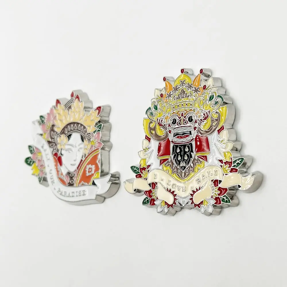 Custom Metal Srafts Fridge Magnets Creative Travel Souvenirs Gifts Bali Architectural Design 3D Zinc Alloy Durable Wholesale