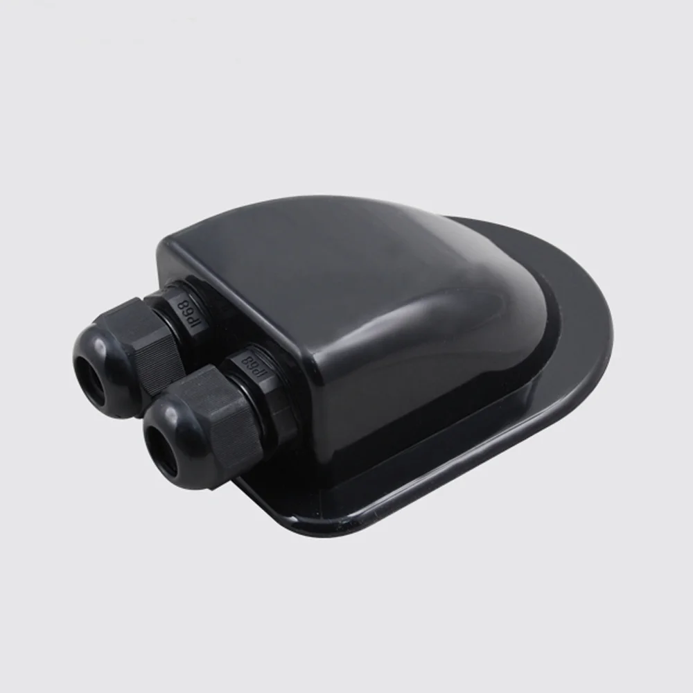 Black ABS Double IP66 Waterproof Solar Cable Entry Gland UV Resistant for Outdoor Caravan RV Motorhome Boat
