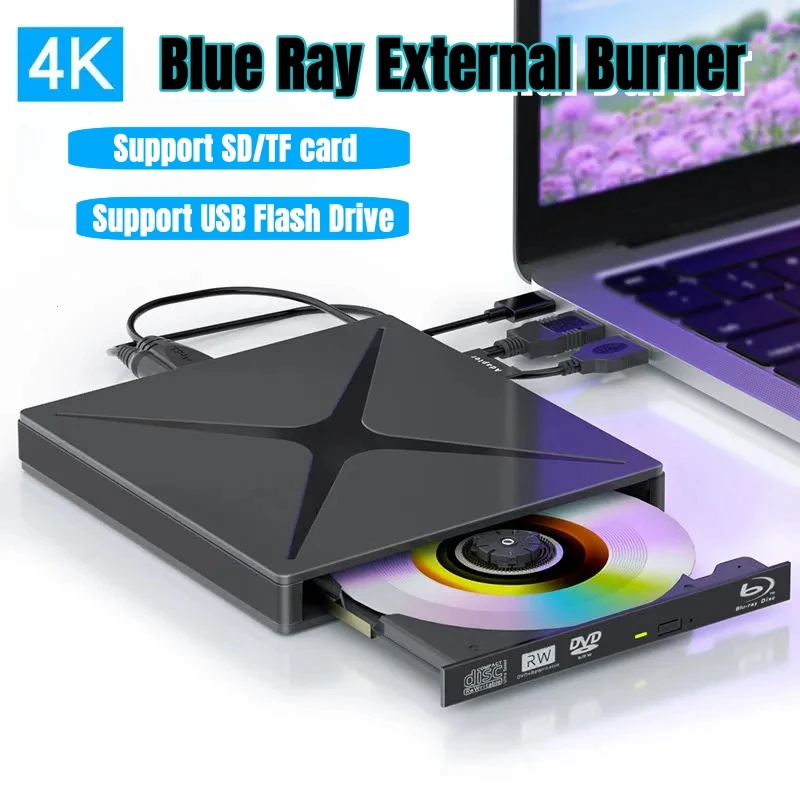 Usb 3.0 External Bluray Drive Bd-r Bd-rom Cd/dvd Rw 3d Blu Ray Burner ...