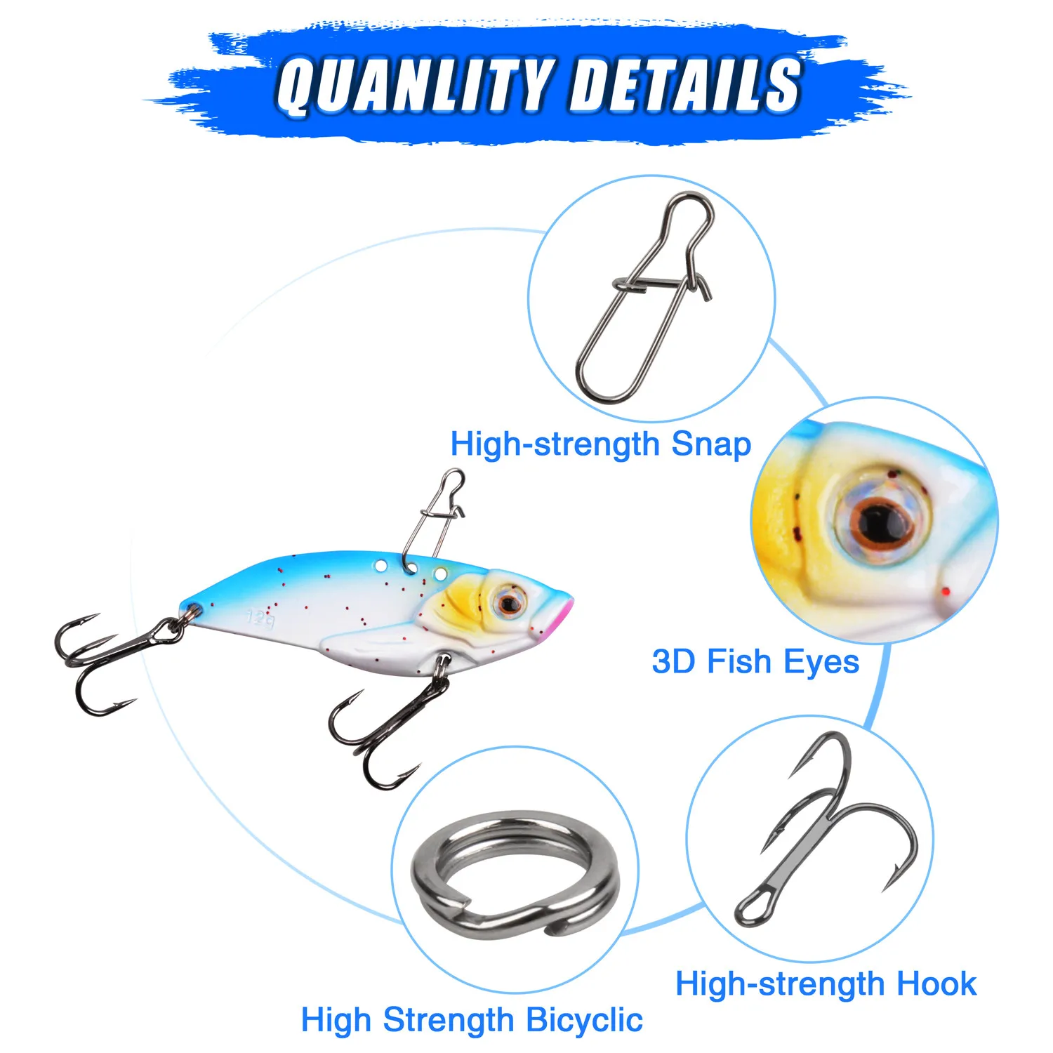 5pcs box hard vib metal wobble fish Fishing Lure Crankbait Fishing Spinner Spoons Lure Saltwater Freshwater Bait for Bass Trout Fishing Hengjia fishing gear 1 Piece 75mm 11g Popper 5 5pcs Metal Fishing Lures Hard