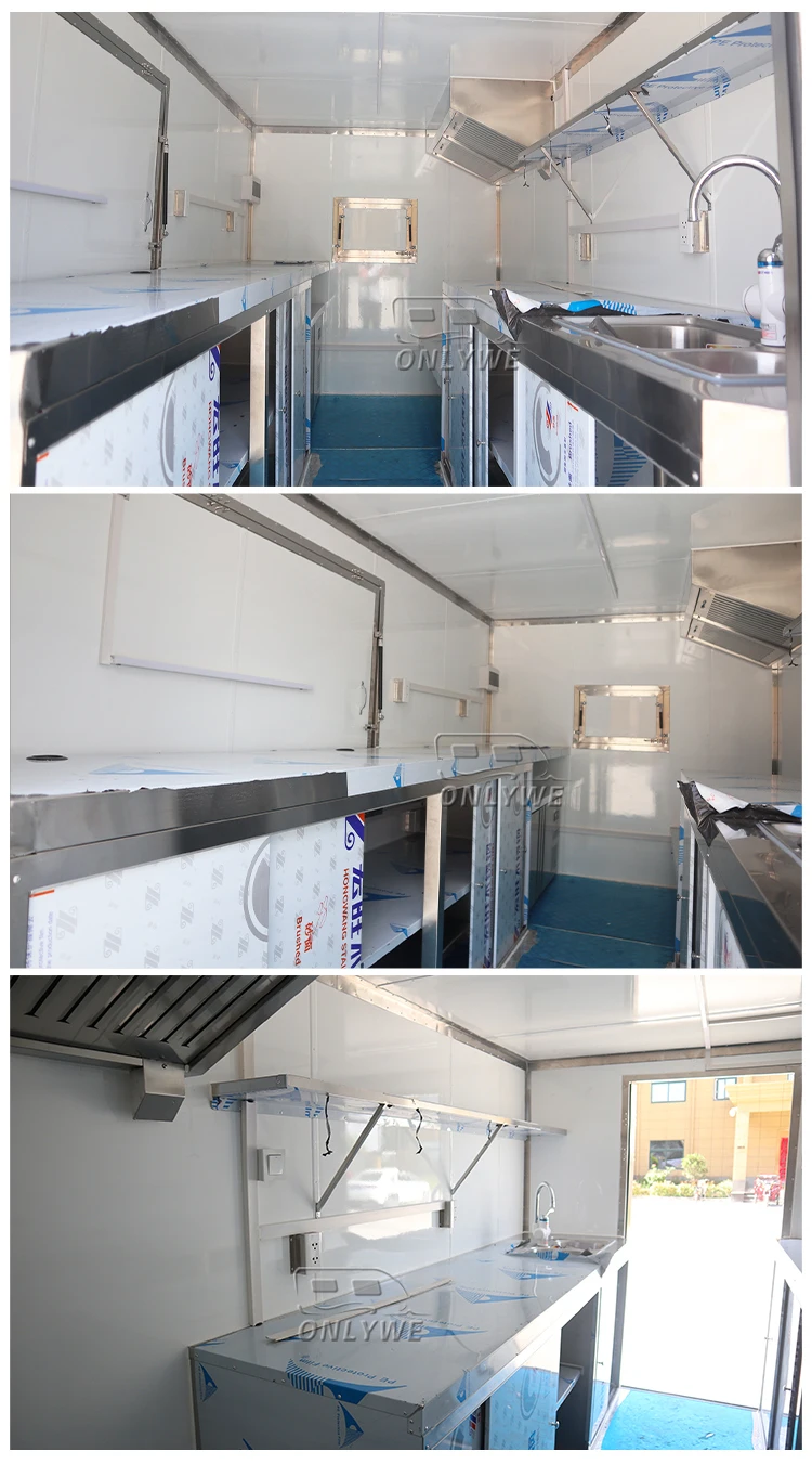 Onlywe Multifunctional Mobile Fast Food Truck Catering Trailer Fully