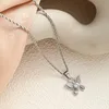 colorful Butterfly Necklace - Silver