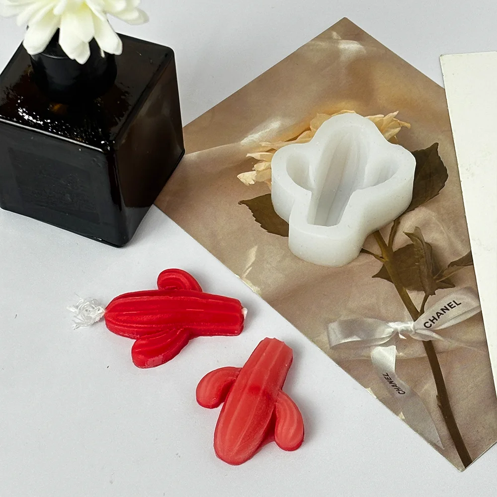 MHC Unique 3d Candles Small Succulent Candle Mold Mould  Lotus Flower Birthday Cactus Candle Silicone Molds