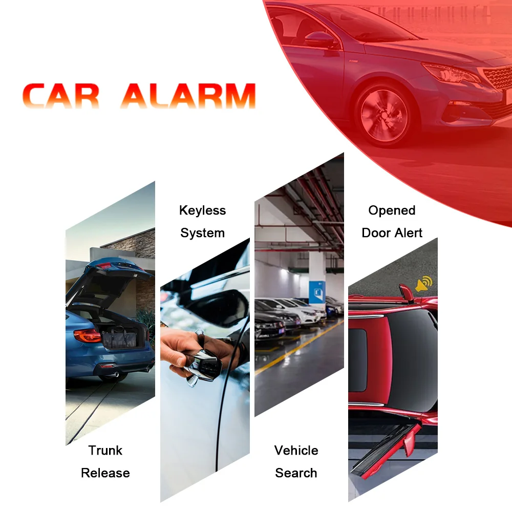 Proximity Sensor Car Alarm with Wireless Car Alarm System with Shock Sensor and air Pressure Sensor and Easy Installation