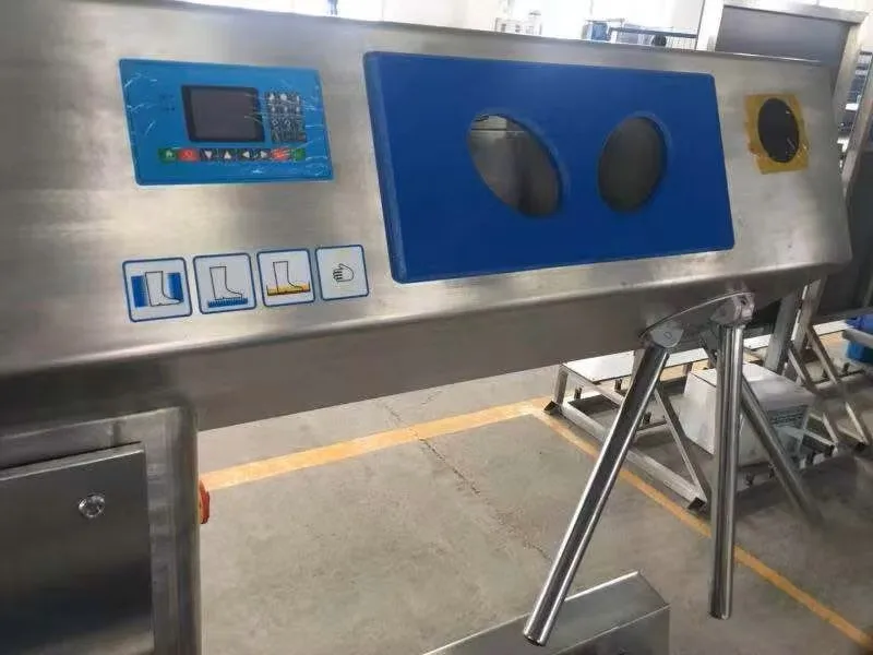 Industrial shoe washing and drying machine for slaughterhouse equipment and tools