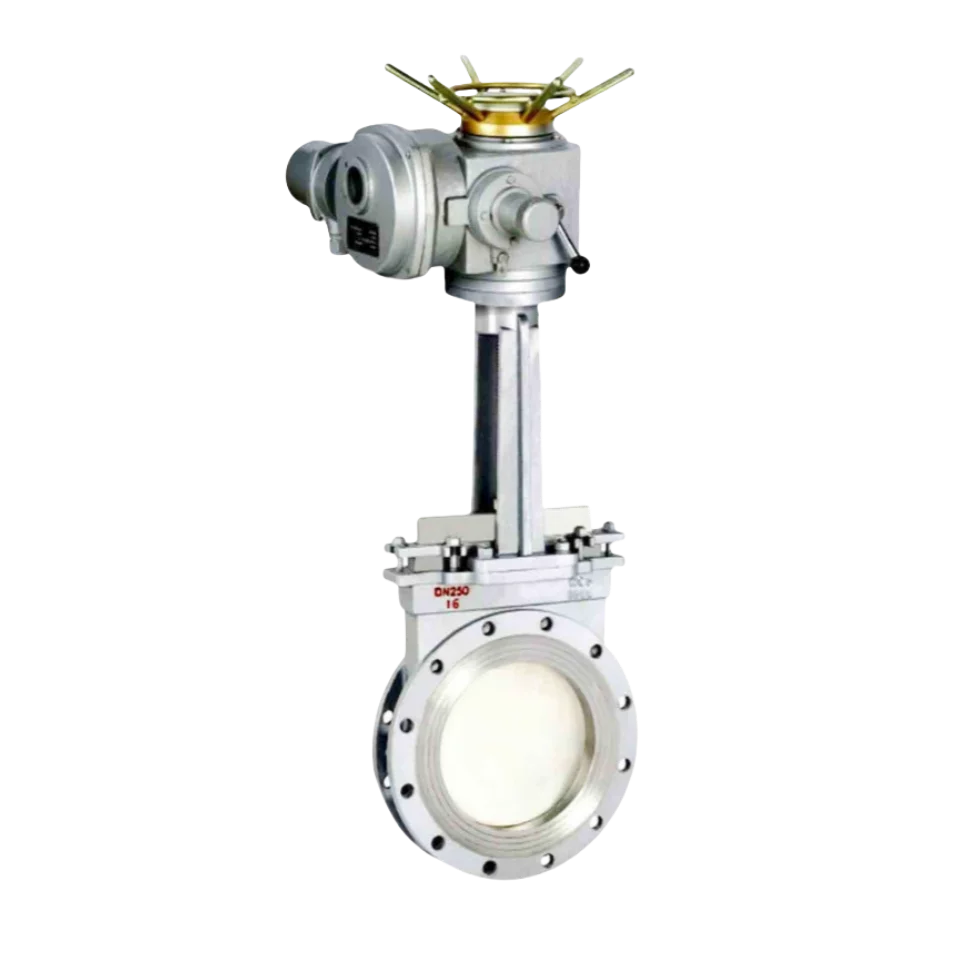 PZ973 Electric knife gate valve for sewage slurry Electric slurry gate valve