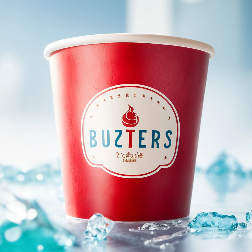 Single Wall Cartoon Ice Cream Cup Kids Party Paper Cup Recyclable Take Away Cold Cup Fancy Ice Cream Paper Cup
