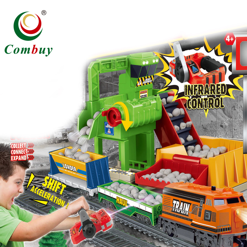 Радиоуправляемые игрушки, поезд, железная дорога, автомобиль с электрическим слотом, набор гоночных треков