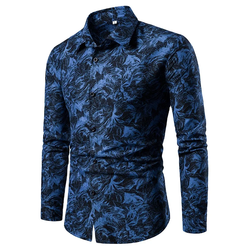 Camisetas Estampadas Para Hombre,Camisa Ajustada De Manga Larga Con Cuello  Vuelto,Ropa Informal,Prendas De Vestir Exteriores,Camisas Formales - Buy  2022 De Los Hombres De Manga Larga Estampado Floral Camisas Casuales De  Primavera Hombre