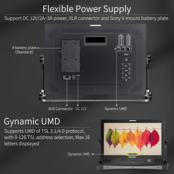 SEETEC ATEM173S 17.3 Inch Multi-format Monitor, 4K Support, HDR, Waveform & Vectorscope, for TV Station, Factory Price detail image