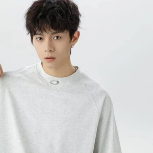 OEM & ODM Basic Brand Men's Summer Trendy Half-Sleeved Cotton T-Shirts Loose Fit Embroidered