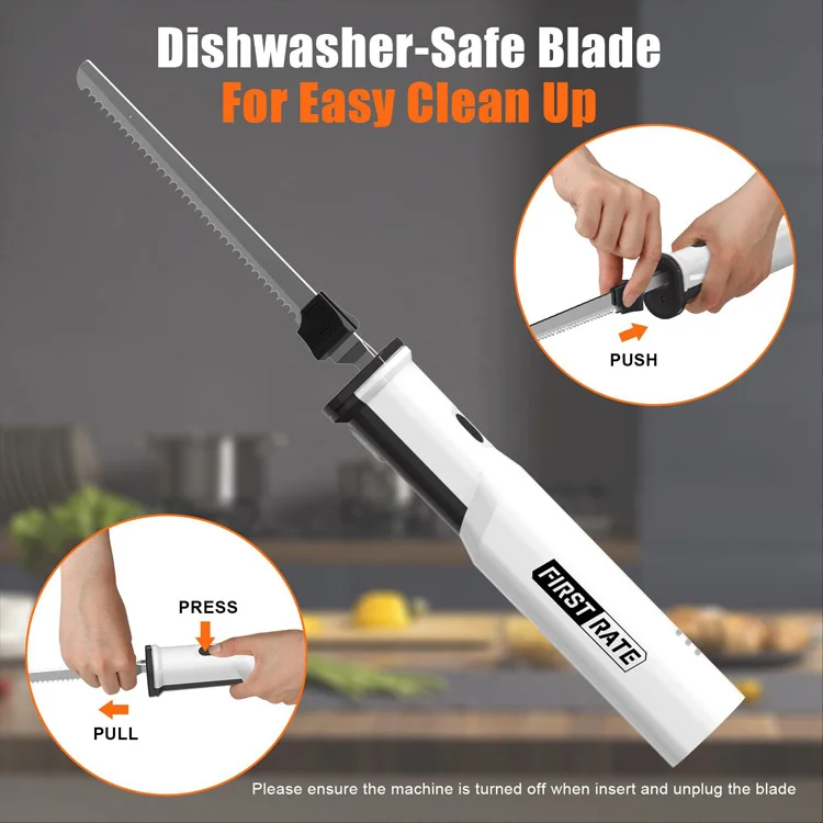 Customized 7.4V Rechargeable Electric Knife Durable Stainless Steel Cordless Bread Knives with CE