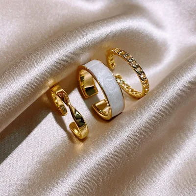 3pcs/set ins dainty luxury women jewelry twist ring delicate