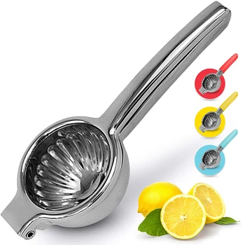 Lemon Squeezer Stainless Steel with Premium Quality Heavy Duty Solid Metal Squeezer Bowl Large Manual Citrus Press Juicer