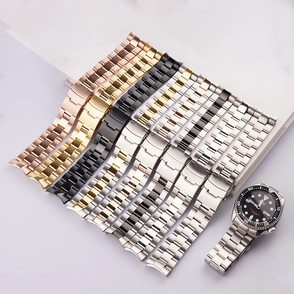 22mm High Quality Stainless Steel Wrist Watch Band Replacement Metal  Watchband Bracelet Double Push Clasp For Seiko Skx 007/009 - Buy 22mm Seiko  Strap,Luxury Brand Watch Band,For Seiko Skx 007/009 Product on