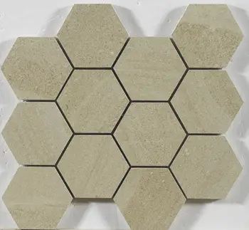 Ready to Ship Sandstone Hexagon Ceramic Mosaic Tile for Outdoor and Indoor Wall and Floor