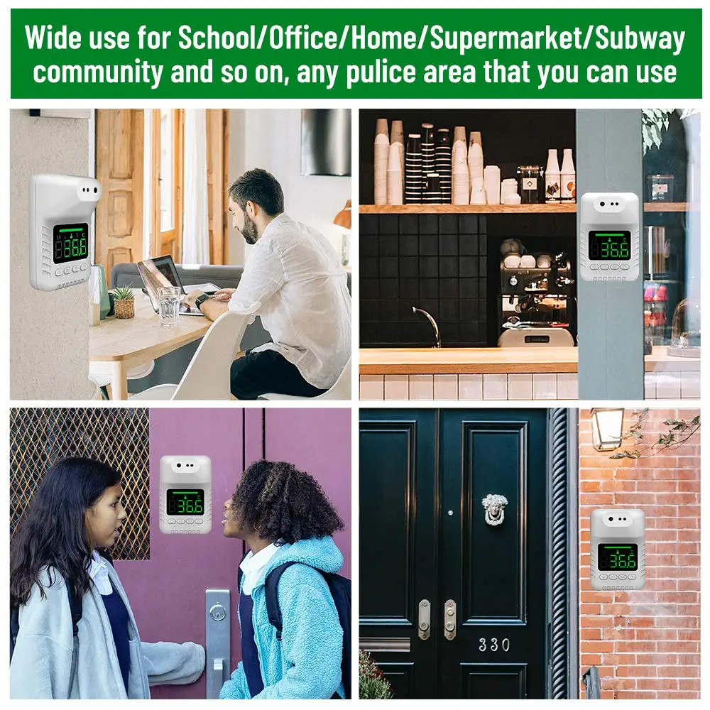 2021 wholesale industrial wall mounted no touch automatic digital temperature measuring body forehead thermometer k3 pro x