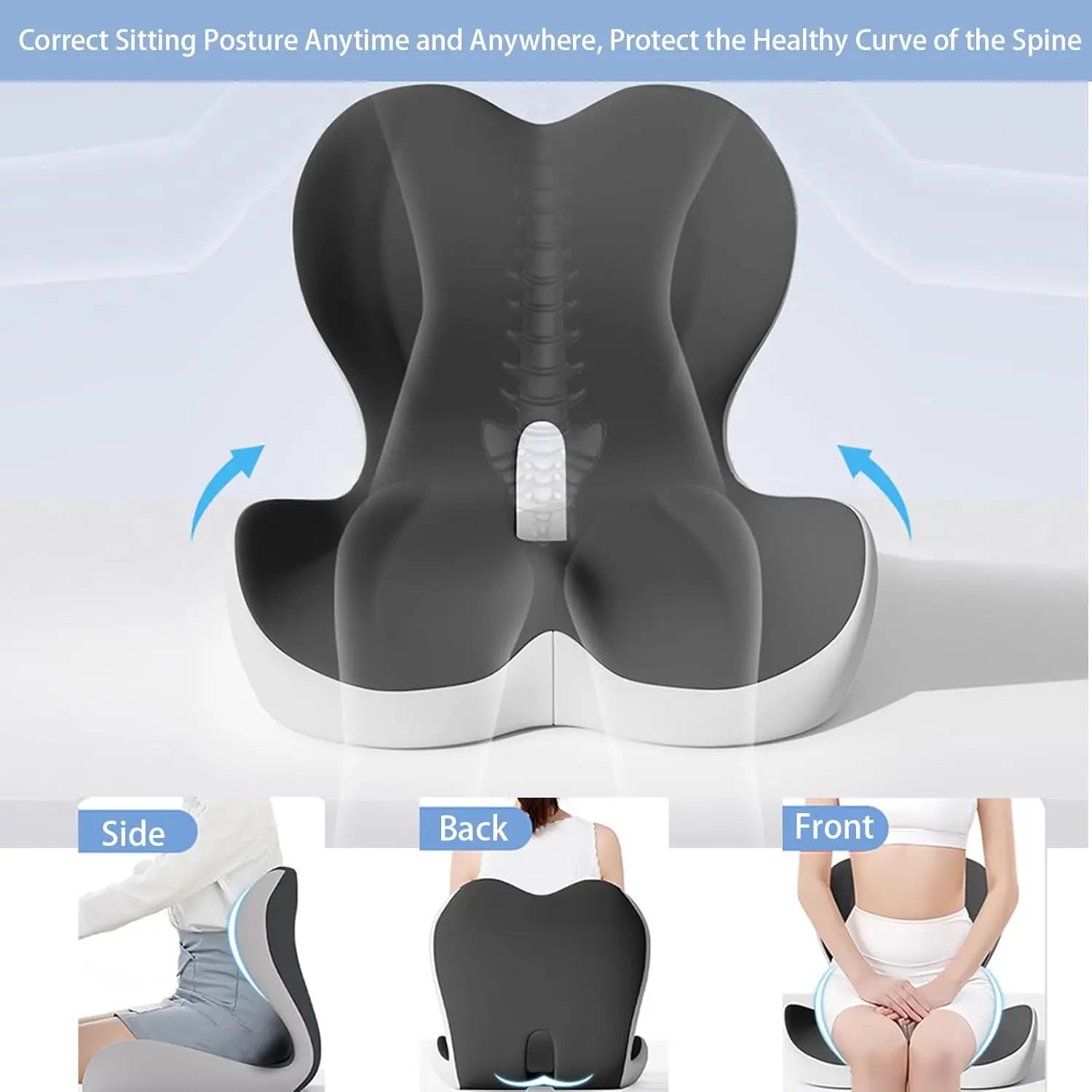 High Quality Office Chair Car Drivers Backrest Waist Memory Foam Lumbar Spine Back Waist Support Cushion Pillow for Back Relax