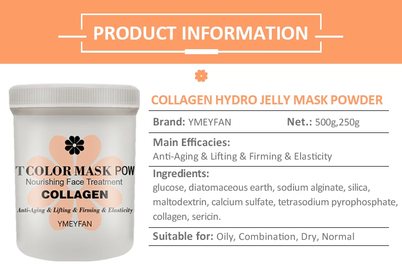 100pcs Wholesale Popular Beauty Care Crystal Collagen Powder Rubber