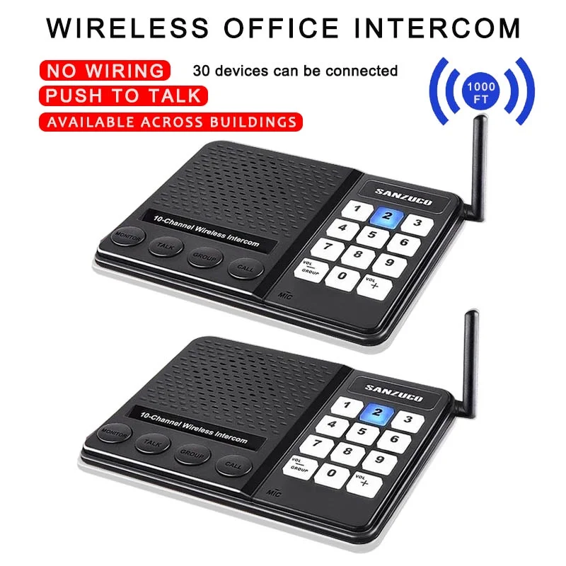 Vvikizy Intercomunicador De Voz De 2 Vías Intercomunicador Inalámbrico
