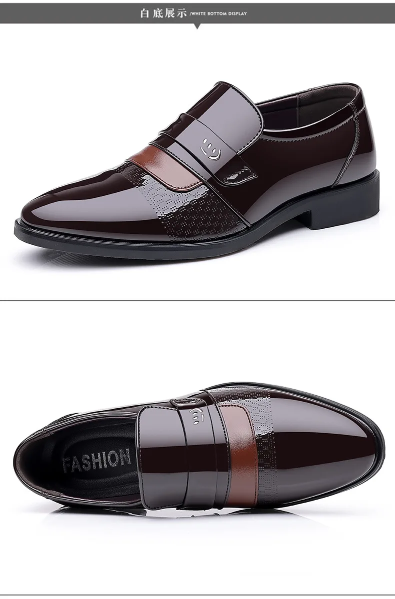 A070 Fashion Breathable Men Leather Shoes Large Size Business Dress Pu ...