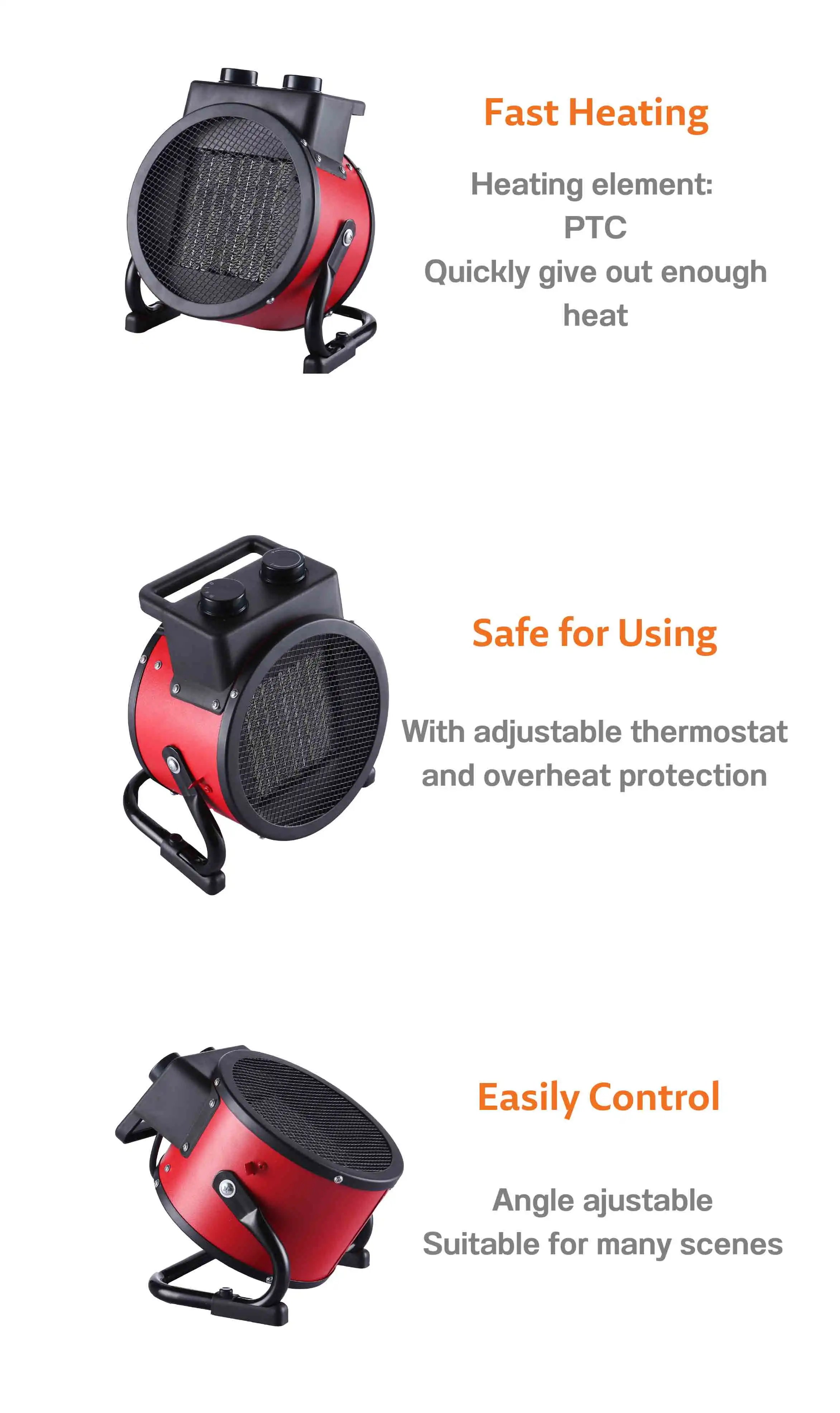 Ptc Heater, 3000W, Electric, Metal - detail 10