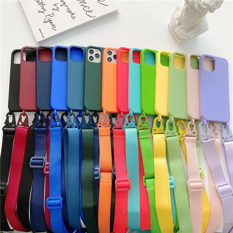 Lanyard Phone Case - Soft Silicone Crossbody Strap
