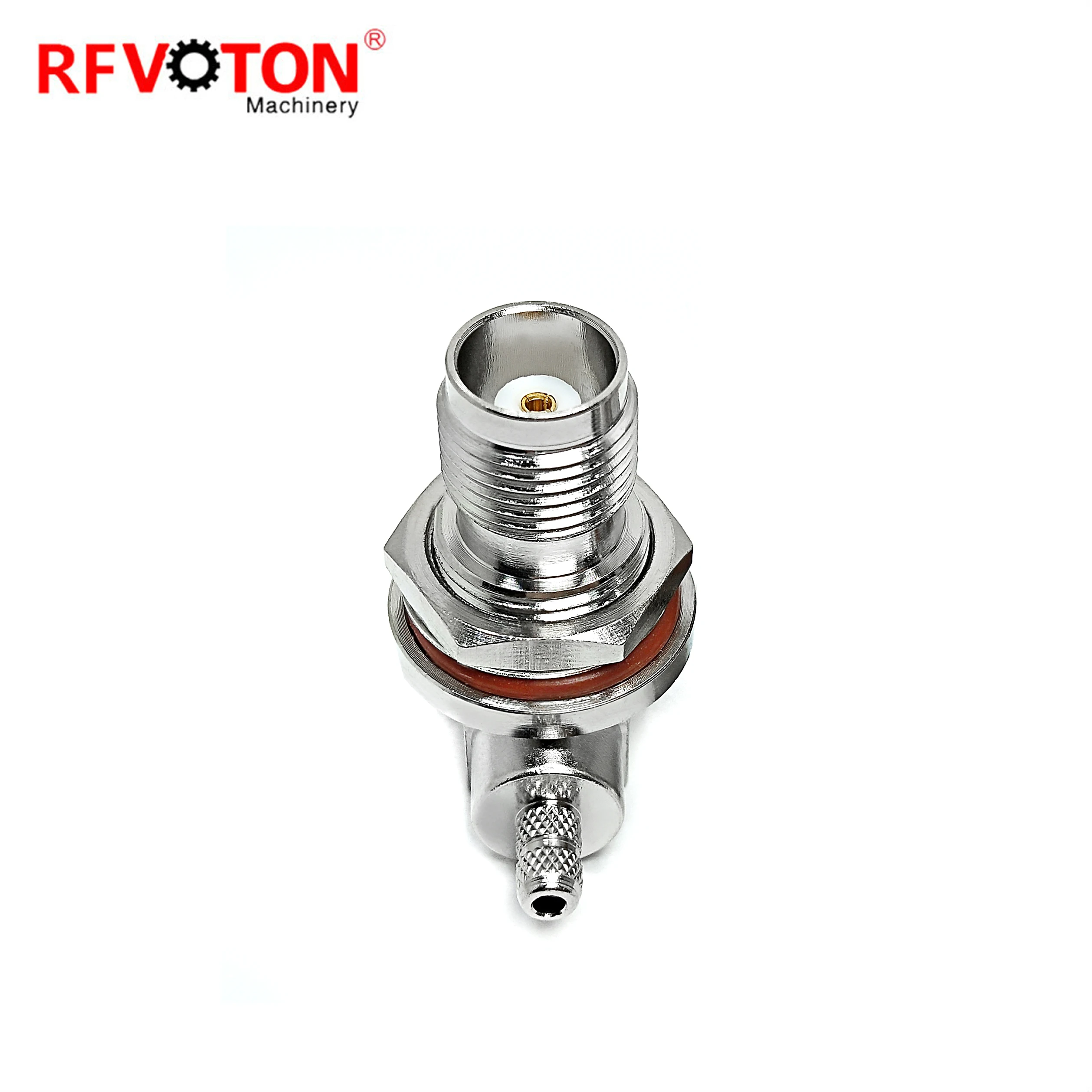 RF connector TNC type female jack RA right angle 90 degree bulkhead waterproof crimp for RG316  RG178  coaxial cable terminal manufacture