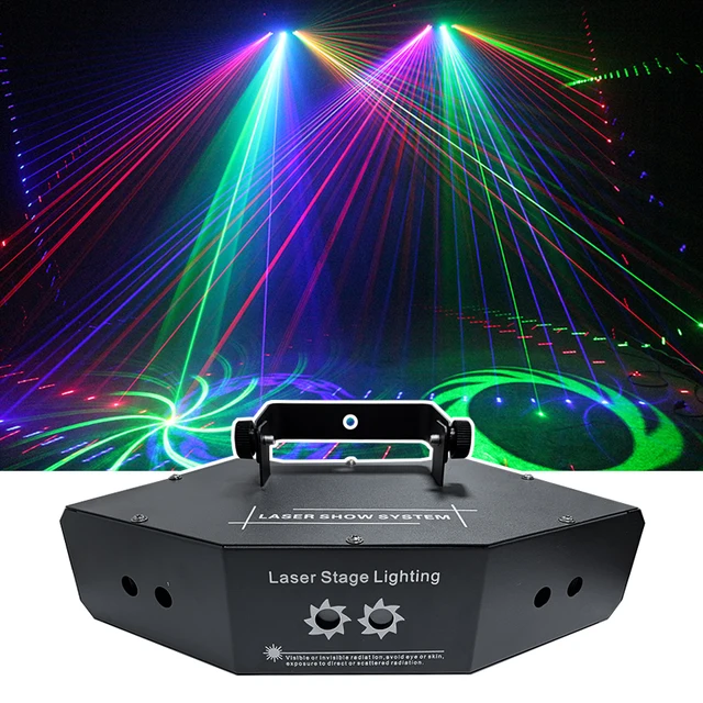 Fast shipping 6 eyes RGB full color laser projector DJ disco bar party stage light