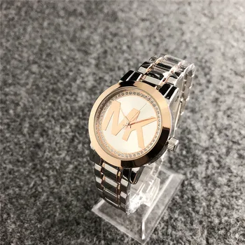 Dropshipping Watch Simple Round Dial Fashion Dress Quartz Watches For Ladies With Stainless Steel Bracelet Luxury Wristwatches