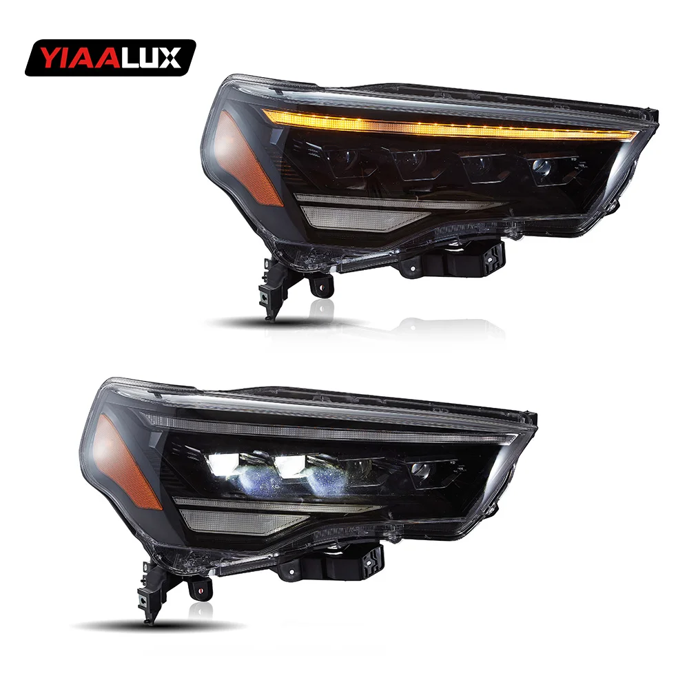 Lens plate Headlamp with Sequential turning signal front car lamp FOR TOYOTA 4 runner