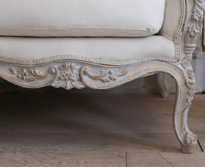 French Living Room Antique Carving Ivory Wedding Sofa Custom Furniture