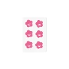 Six pink flower-shaped stickers