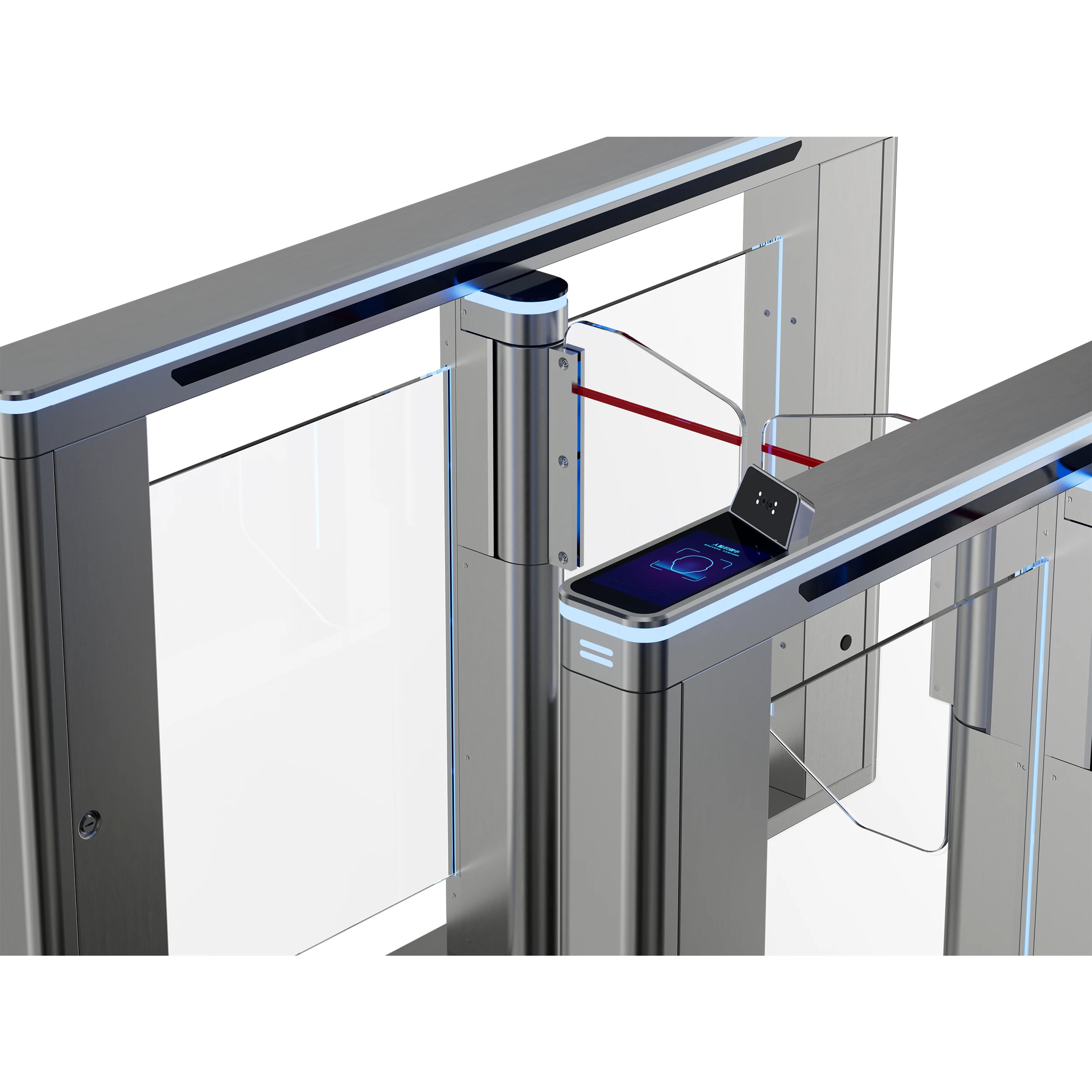 Face Terminal Turnstile Gate Swing Barrier Gate Fast Speed Pedestrian Access Control System