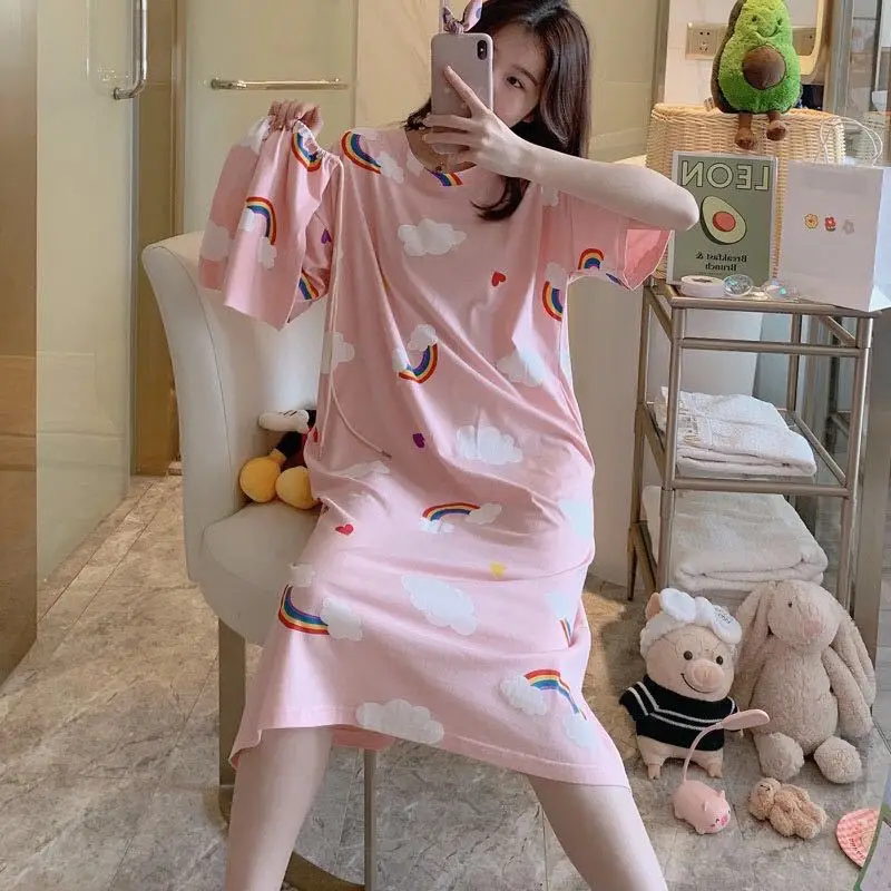 Round Neck Cartoon Cute Nightdress For Women Short Sleeves Night Dress For  Women Sleeping Short Pajamas Women - Buy Short Pajamas Women,Night Dress  For Women Sleeping,Nightdress For Women Product on Alibaba.com