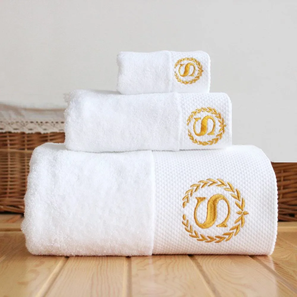 Hotel Towels - 100% Cotton Bath Sets with Embroidered Logos