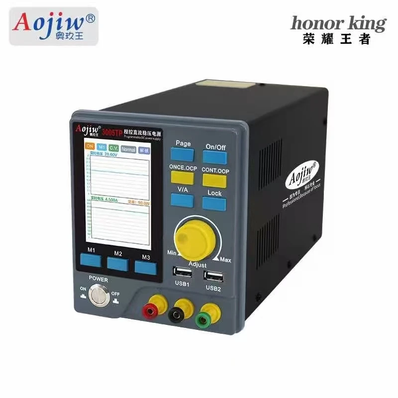 Aojiw 3005TP high power programmable DC stabilized power supply 3 display modes Double USB charging ports Isolation transformer