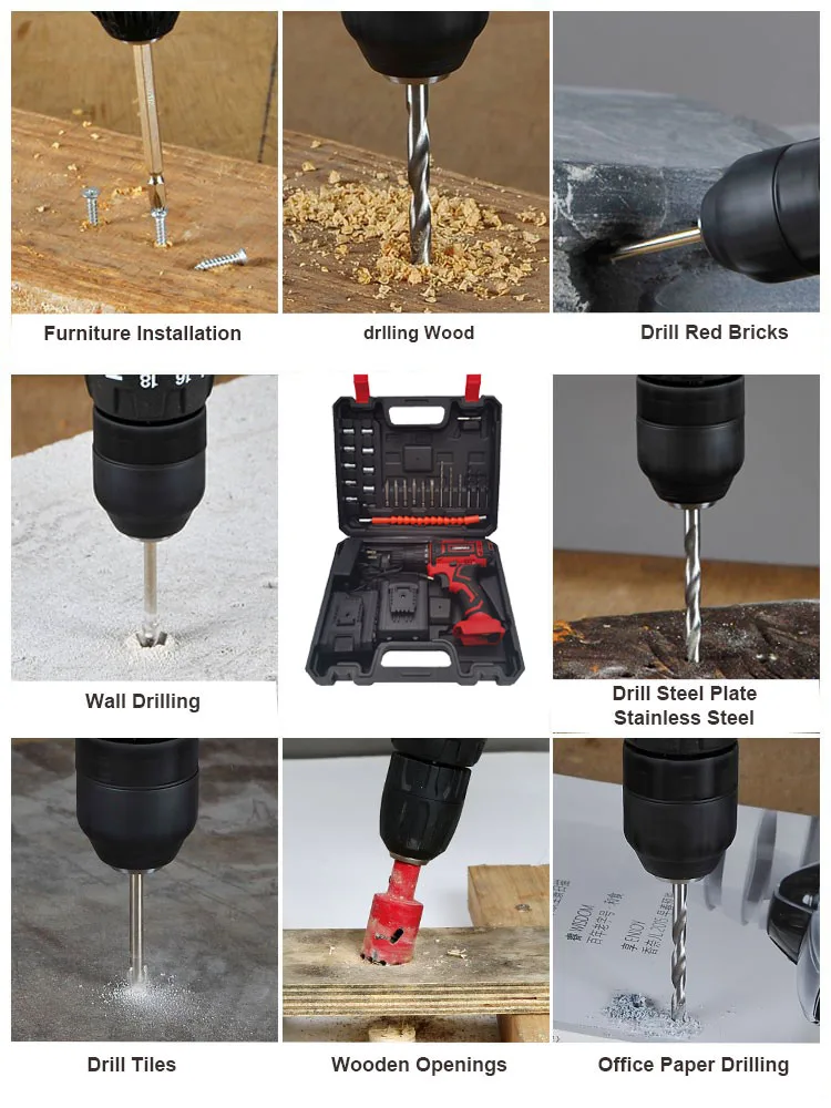 High Quality Heavy Duty Powered Speed Lithium Electric Impact Cordless Drill