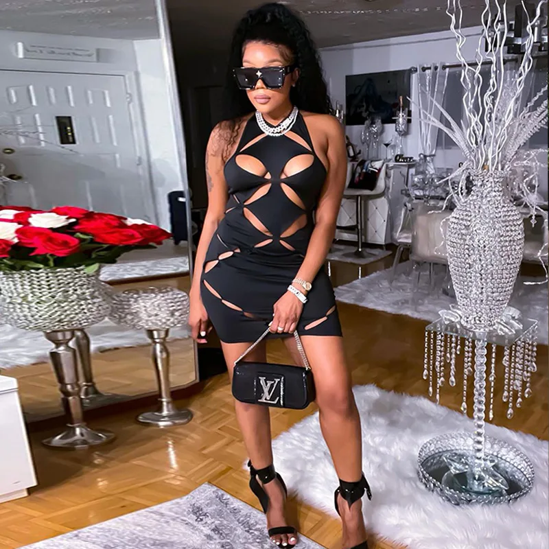 Y2k Women Clothing 2023 New Sexy Cut Out Party Club Dress Festival Outfits  Solid Hollow Out Bodycon Mini Dress - Buy Bodycon Mini Dress,Club Dress,Y2k  Clothing Product on 