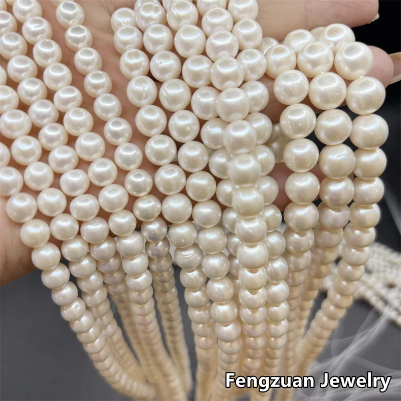 Zhuji China Natural 8mm Round Pearl Strand Length Factory Price 5A Fresh Water Pearl Strand for Women Necklace