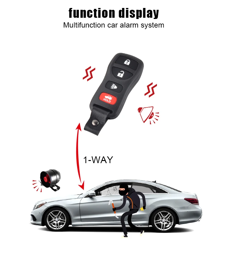 Car Alarm Security System Cf838r One Way Alarm System Remote Start