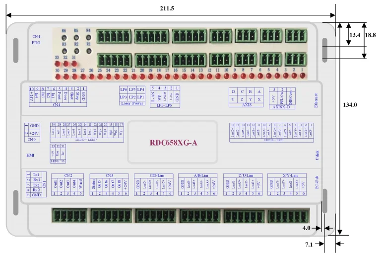Ruida Microcontroller Ruida RDC6585G Controller System for Laser Cutting & Engraving