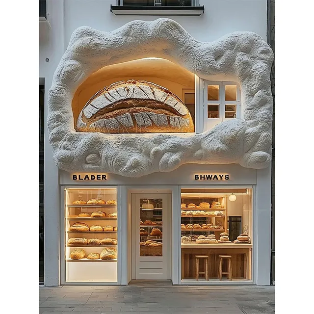 Outdoor Wall Decoration - High-quality Resin Handicrafts - Bakery Storefront Design - Sculpture Installation