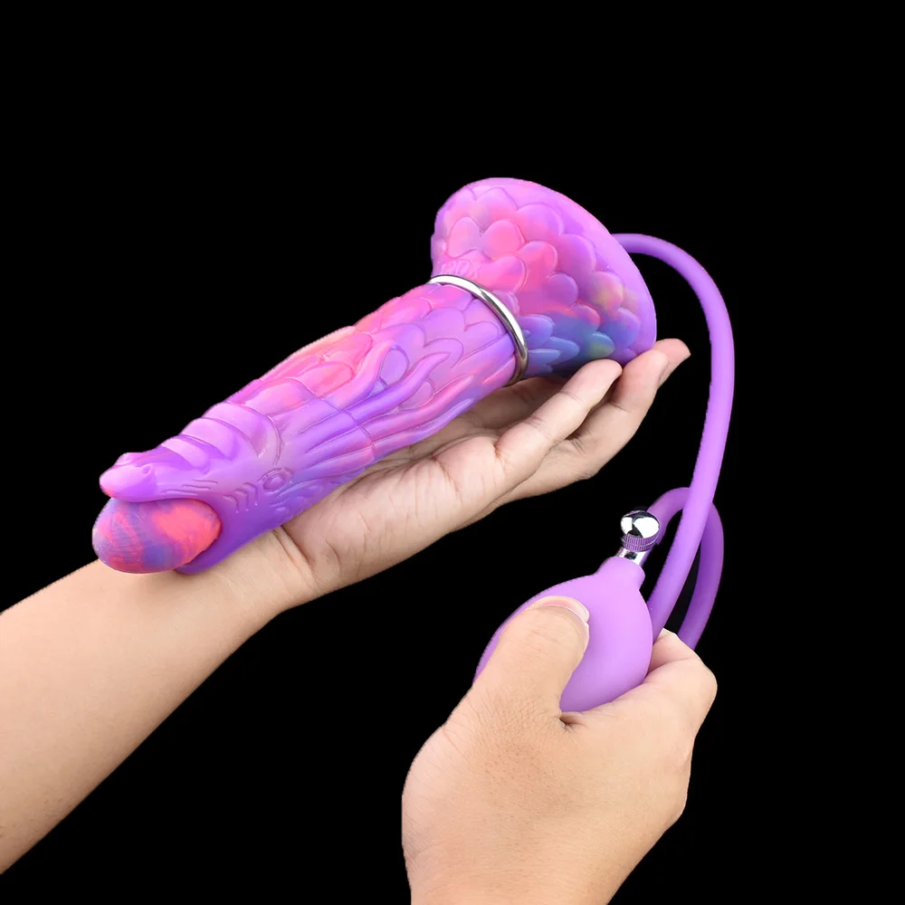 Hunde-Ovipositor-Dildo mit 5 Eiern, Leuchtender Aufblasbarer  Pumpen-Drachendildo mit 5 Kugeln, Eierlegendes Sexspielzeug fr Frauen und  Paare