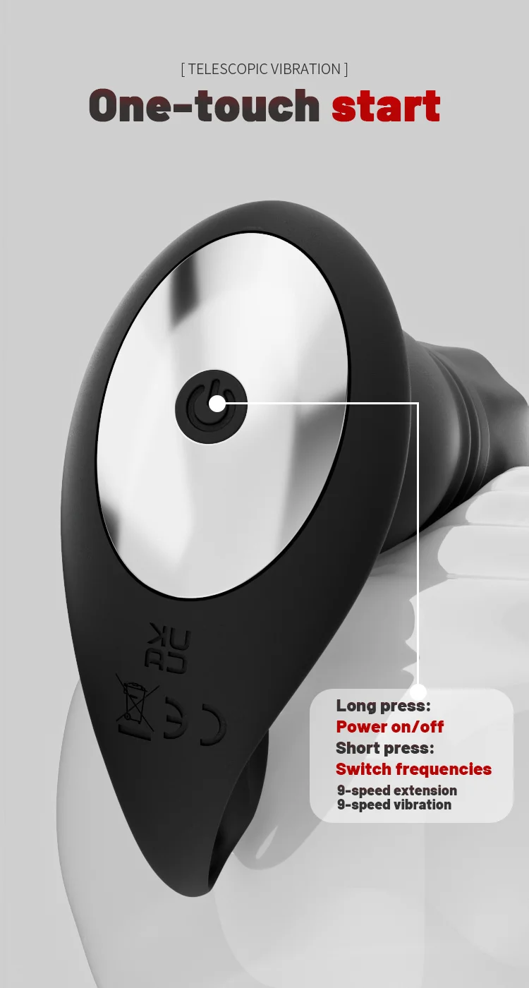 Premium silicone unisex anal trainer with dual vibration and telescopic modes