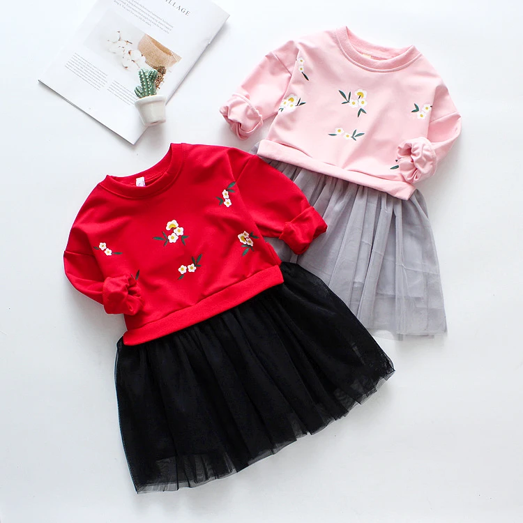 2019 новое платье с длинными рукавами весна осень милый бутик детское платье